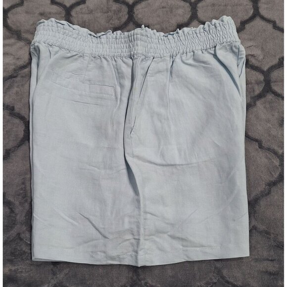 NWOT Womens BlankNYC Light Blue Elastic Waist Shorts L - Picture 3 of 5